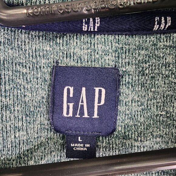 Mens Heathered Green Gap Pullover Sweater 1/4 Zip Long Sleeve Mock Neck Size L - Picture 5 of 11